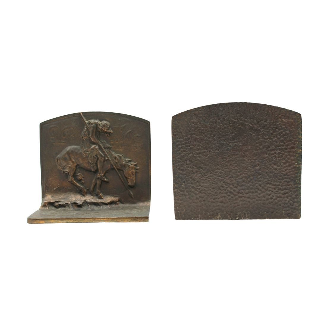 Vintage "End of the Trail" Bookends, Mid 20th Century - The Great Republic