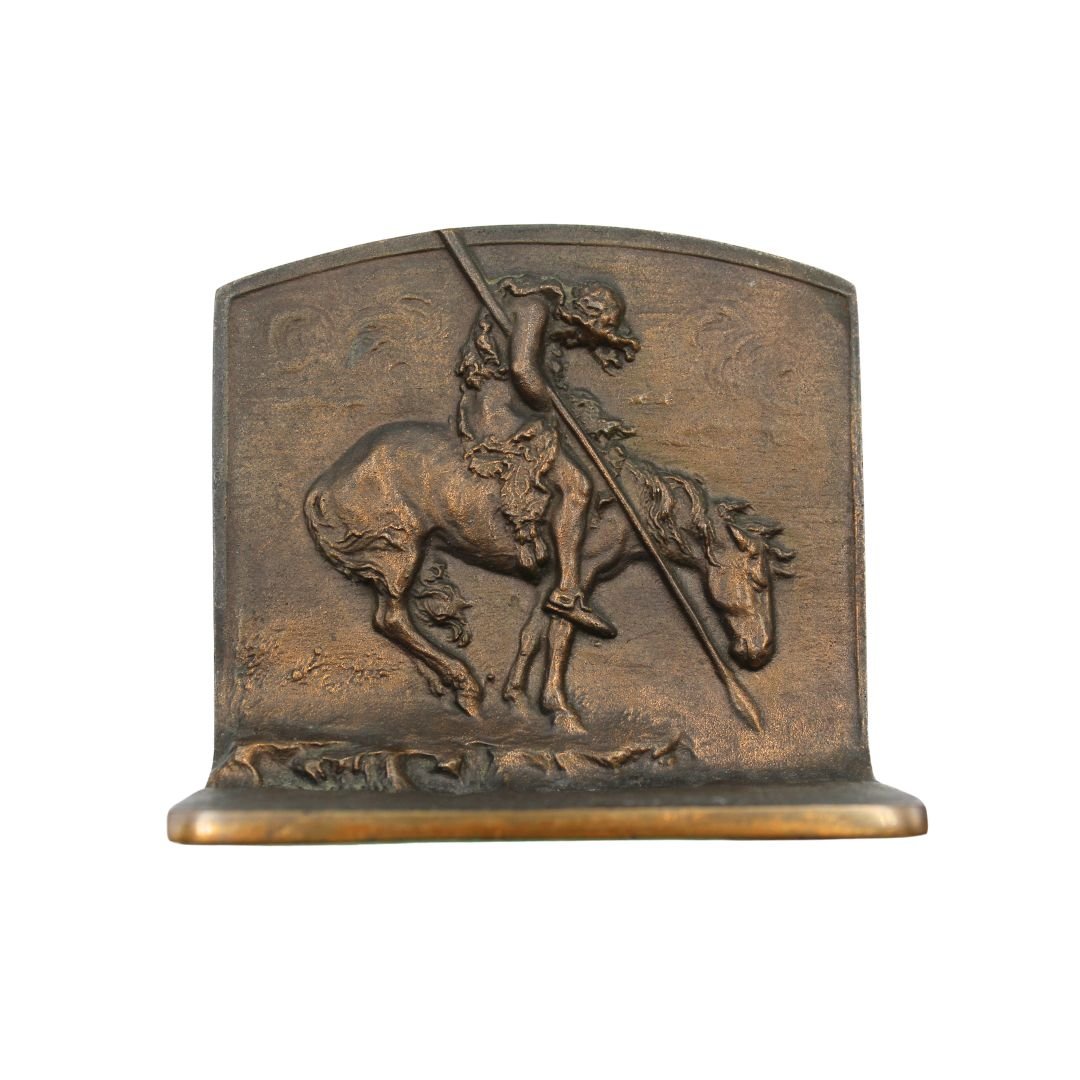 Vintage "End of the Trail" Bookends, Mid 20th Century - The Great Republic