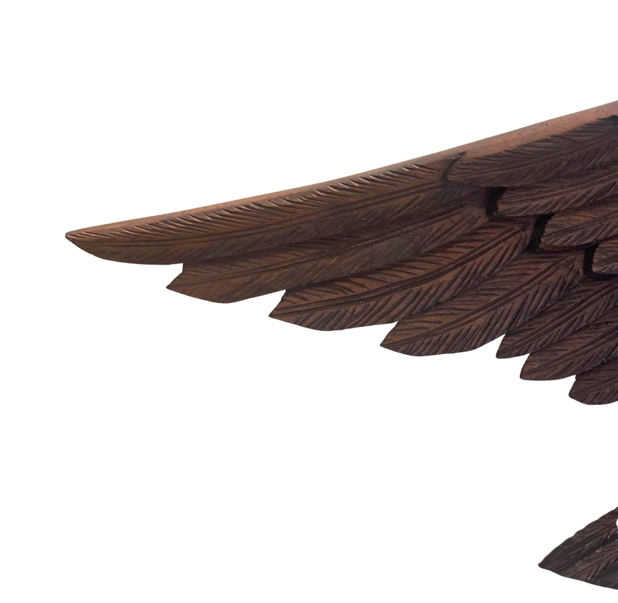 Vintage Hand - Carved Mahogany Eagle with Shield - The Great Republic