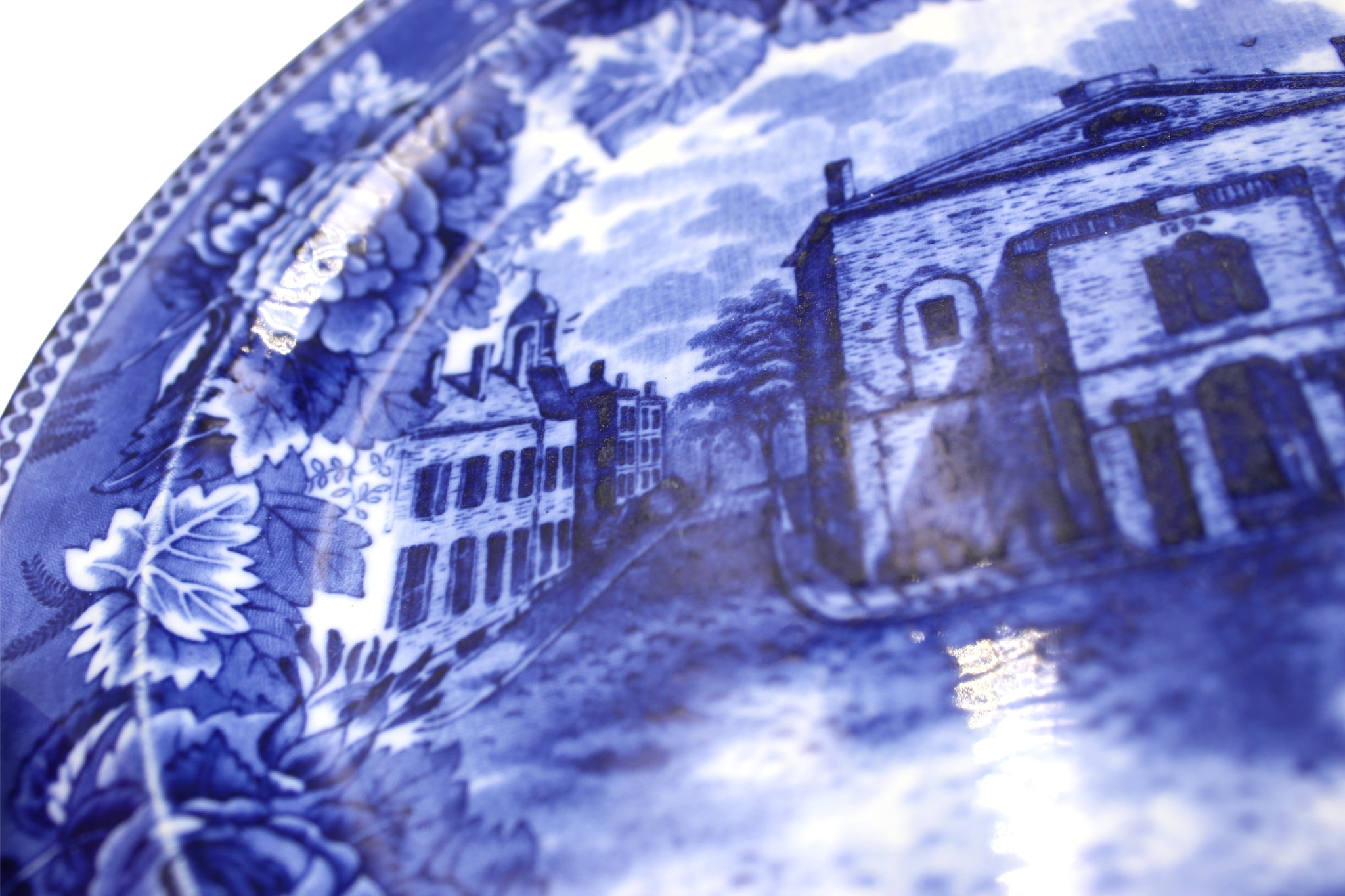 Vintage "Old Boston Theatre" Blue Transferware Plate, 1899 - The Great Republic
