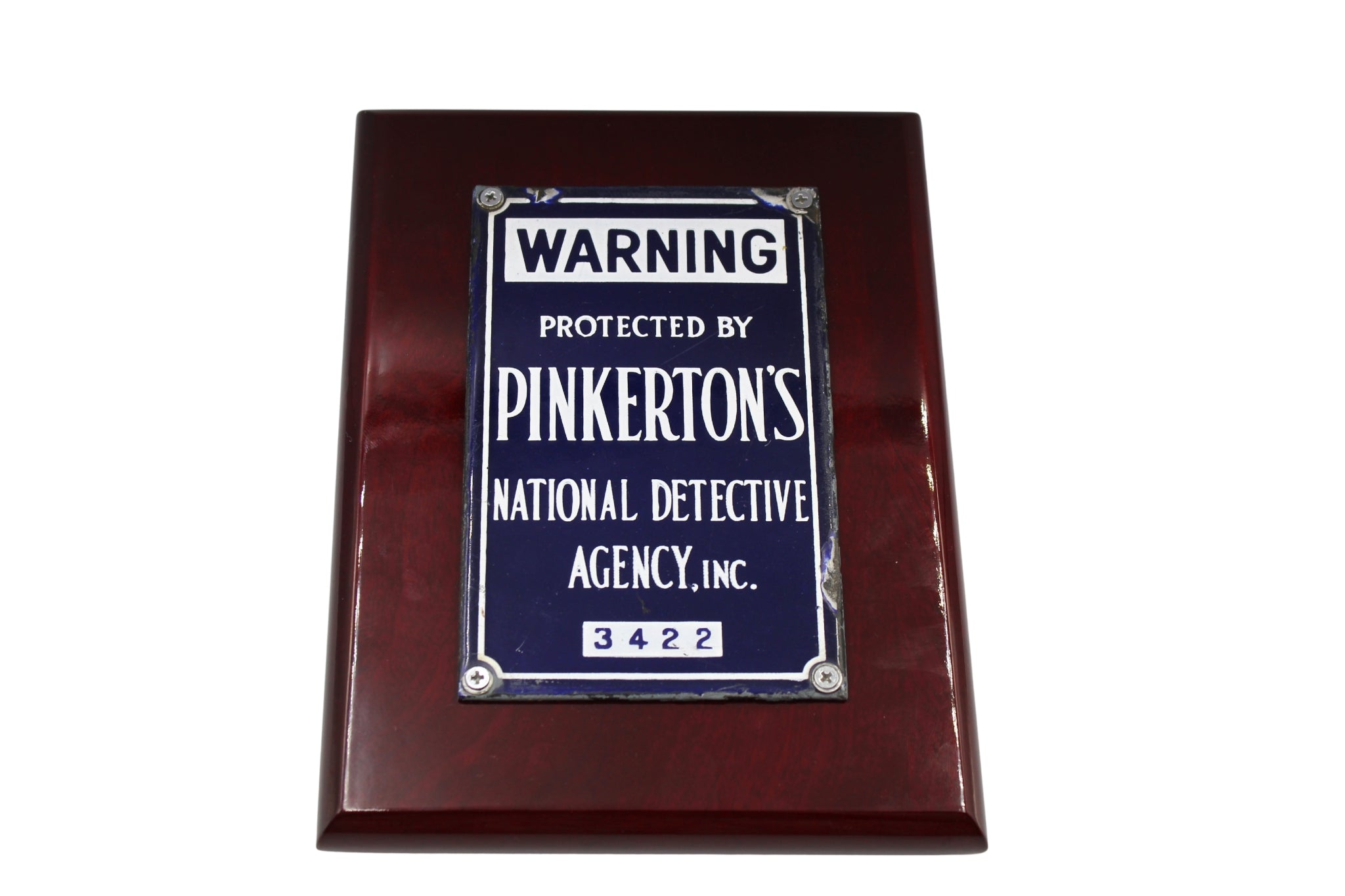 Vintage Pinkerton's National Detective Agency Metal Sign - The Great Republic