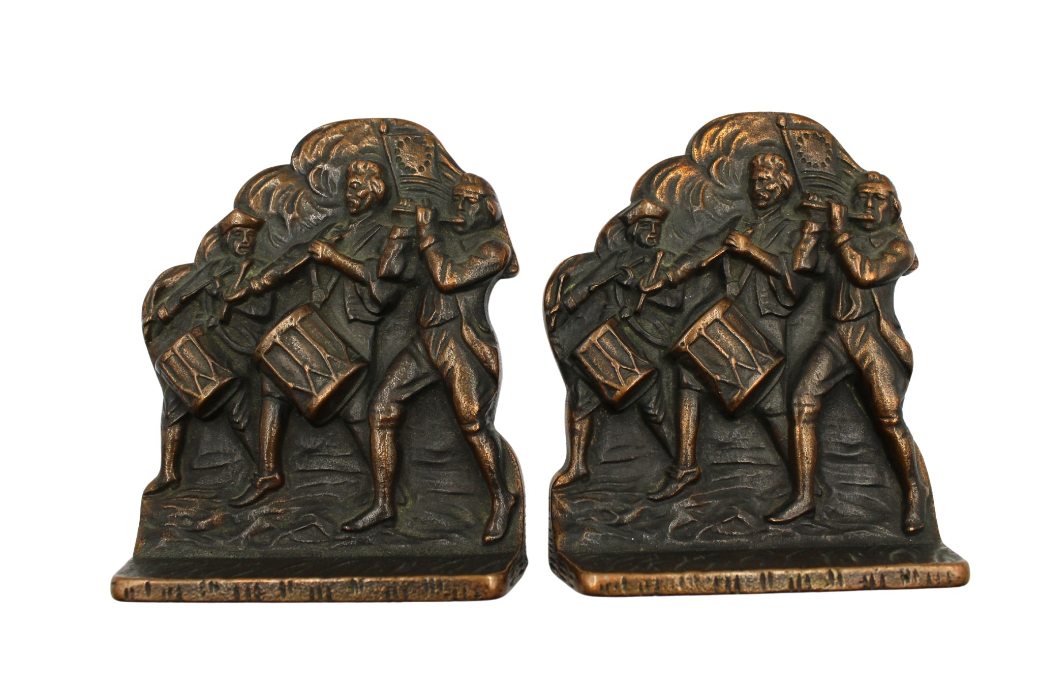 Vintage "Spirit of '76" Bookends by Verona, circa 1925 - The Great Republic