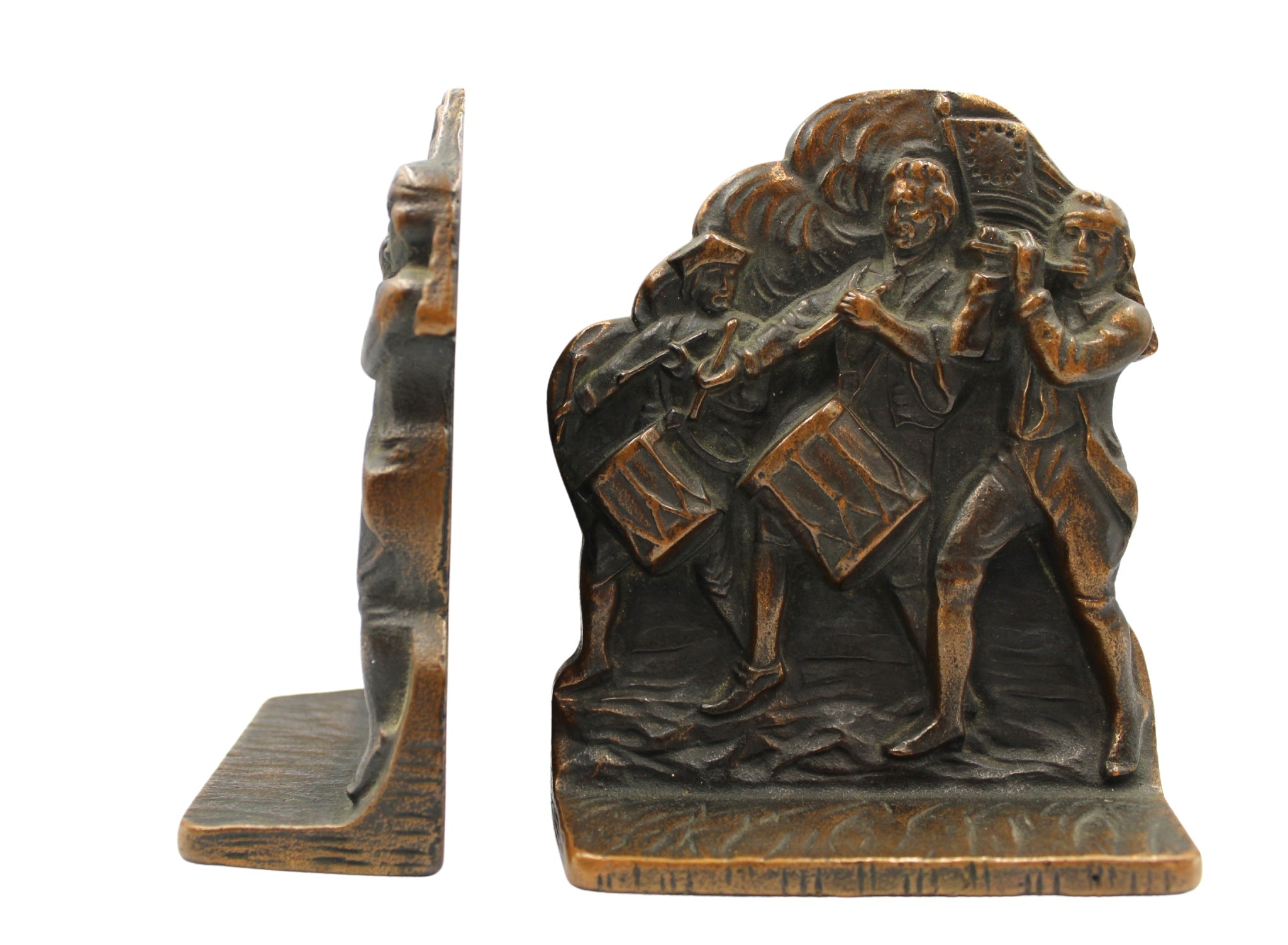 Vintage "Spirit of '76" Bookends by Verona, circa 1925 - The Great Republic