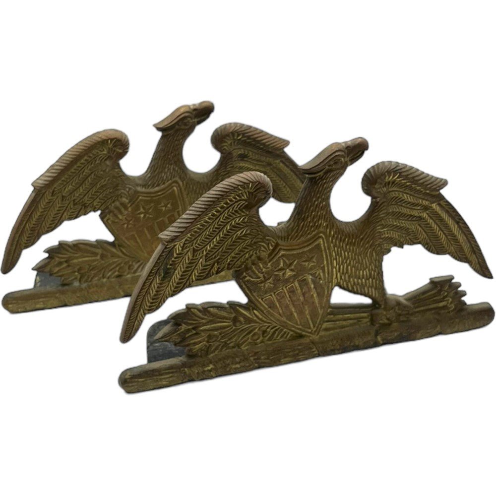 Vintage Spreadwing Brass Eagle Bookends by Virginia Metalcrafters, 1952 - The Great Republic