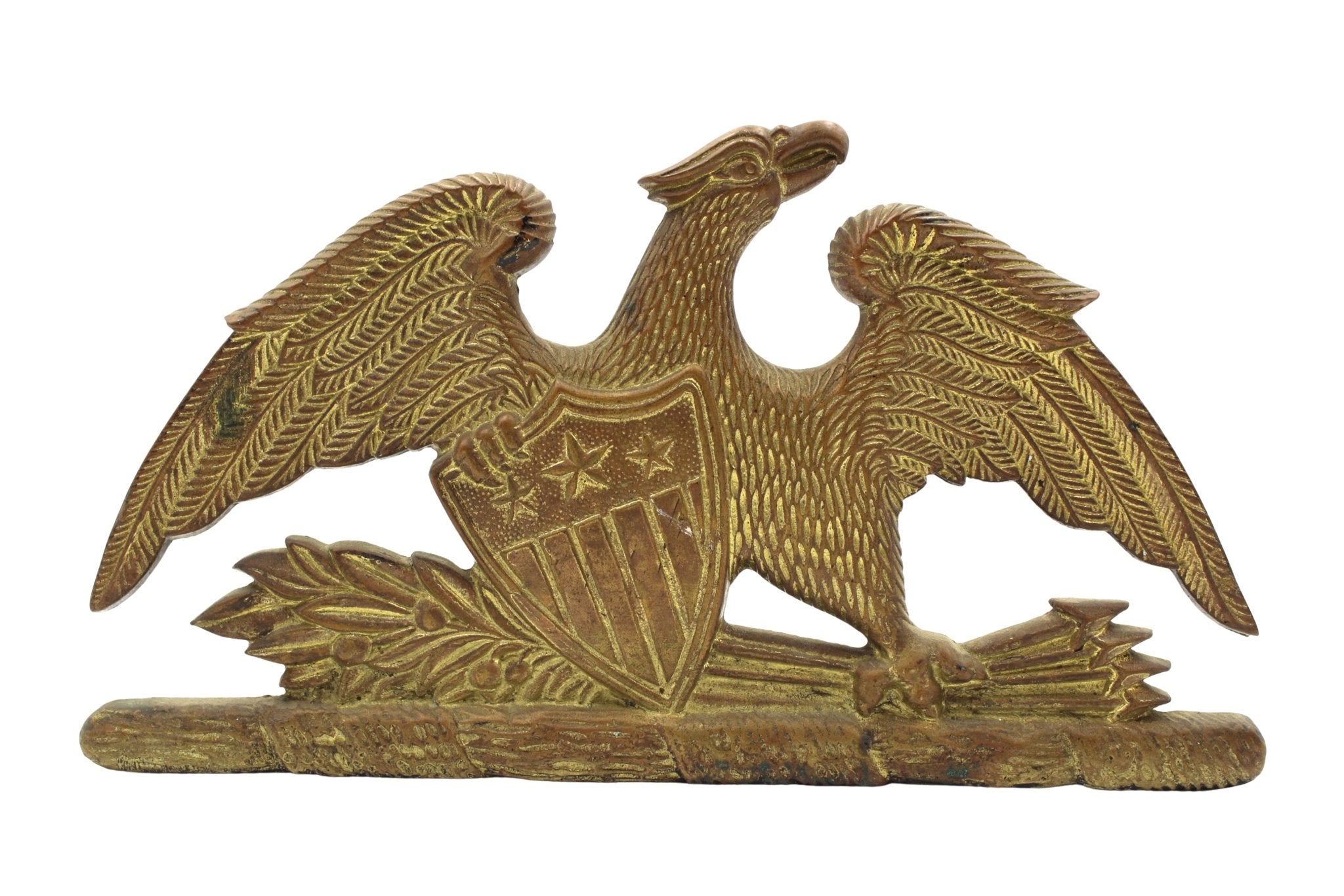 Vintage Spreadwing Brass Eagle Bookends by Virginia Metalcrafters, 1952 - The Great Republic