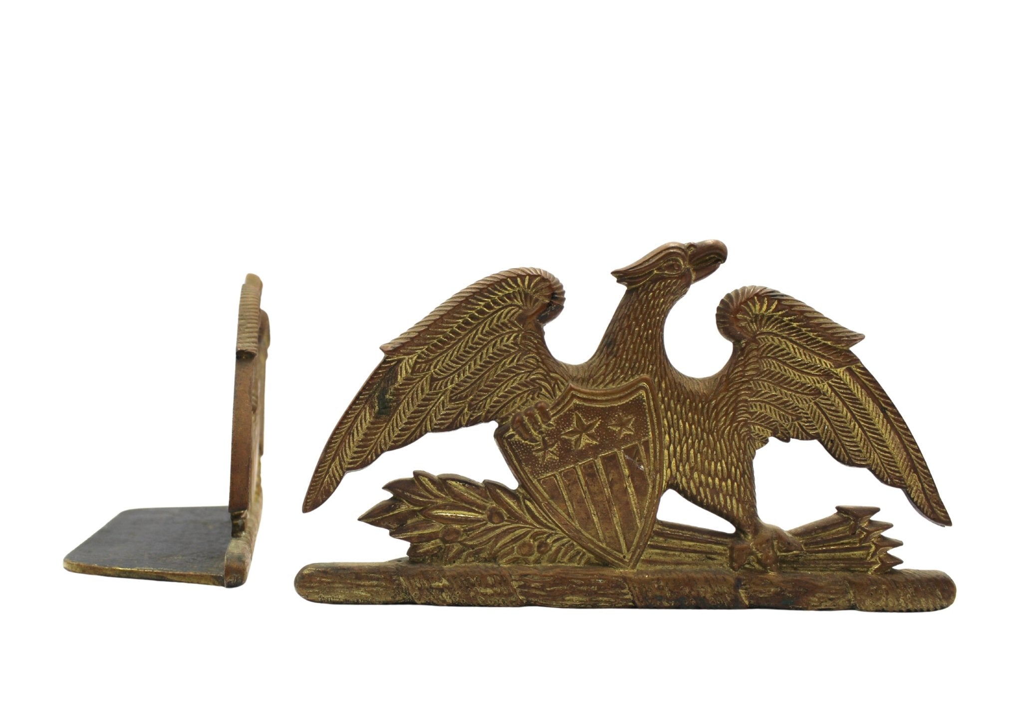 Vintage Spreadwing Brass Eagle Bookends by Virginia Metalcrafters, 1952 - The Great Republic