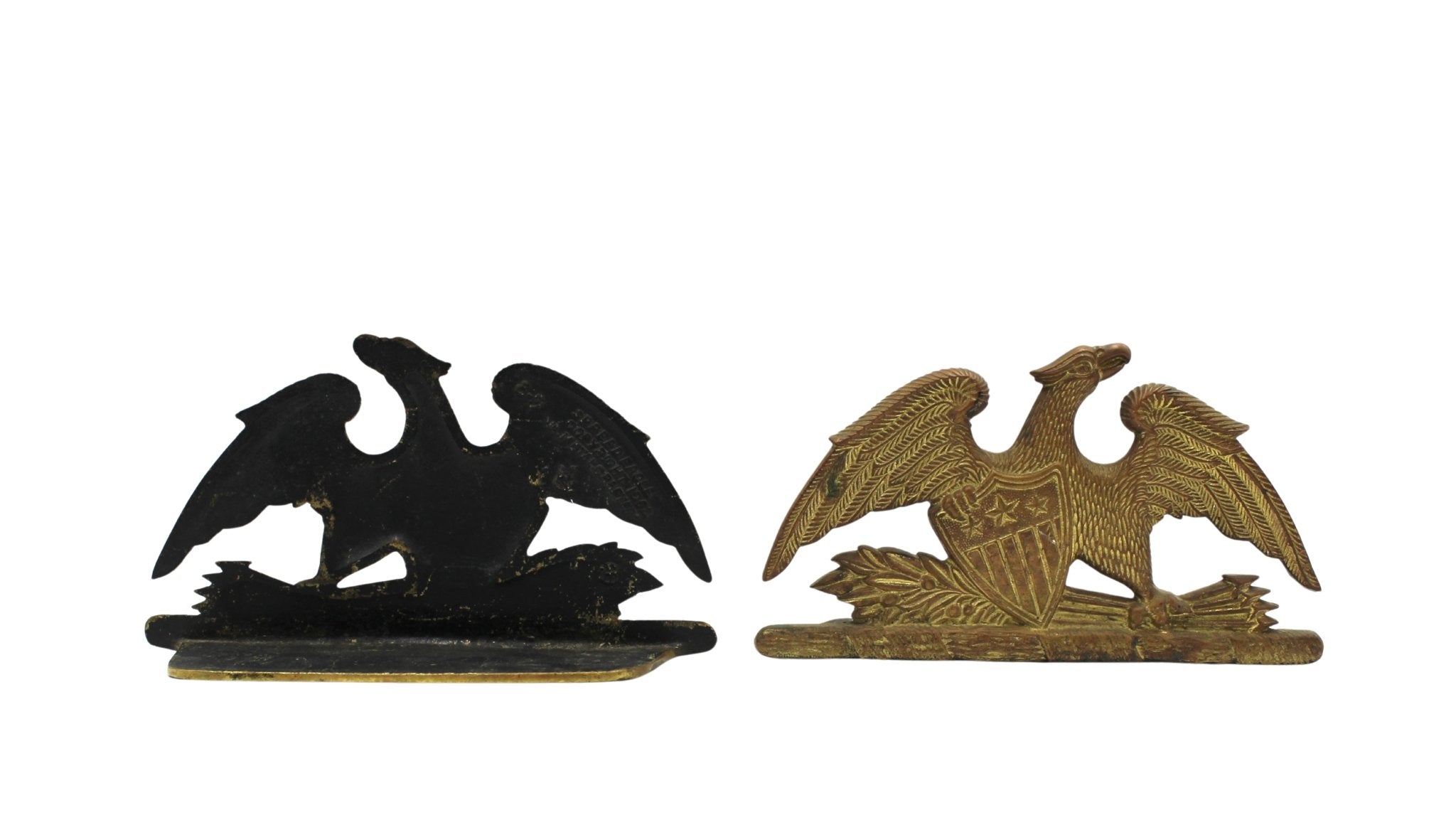 Vintage Spreadwing Brass Eagle Bookends by Virginia Metalcrafters, 1952 - The Great Republic