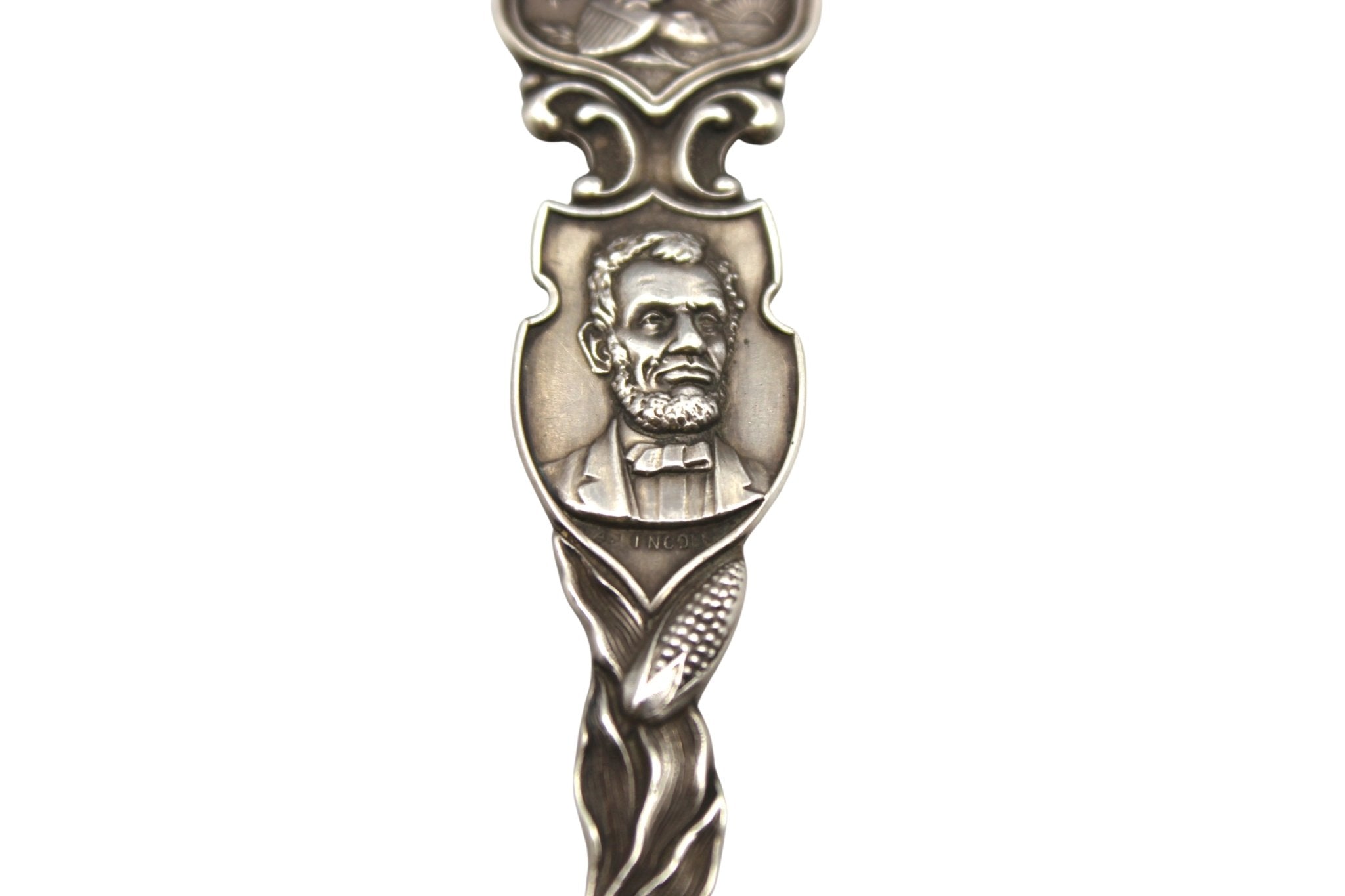 Vintage Sterling Silver Belvidere, Illinois Souvenir Spoon with Portrait of Abraham Lincoln - The Great Republic