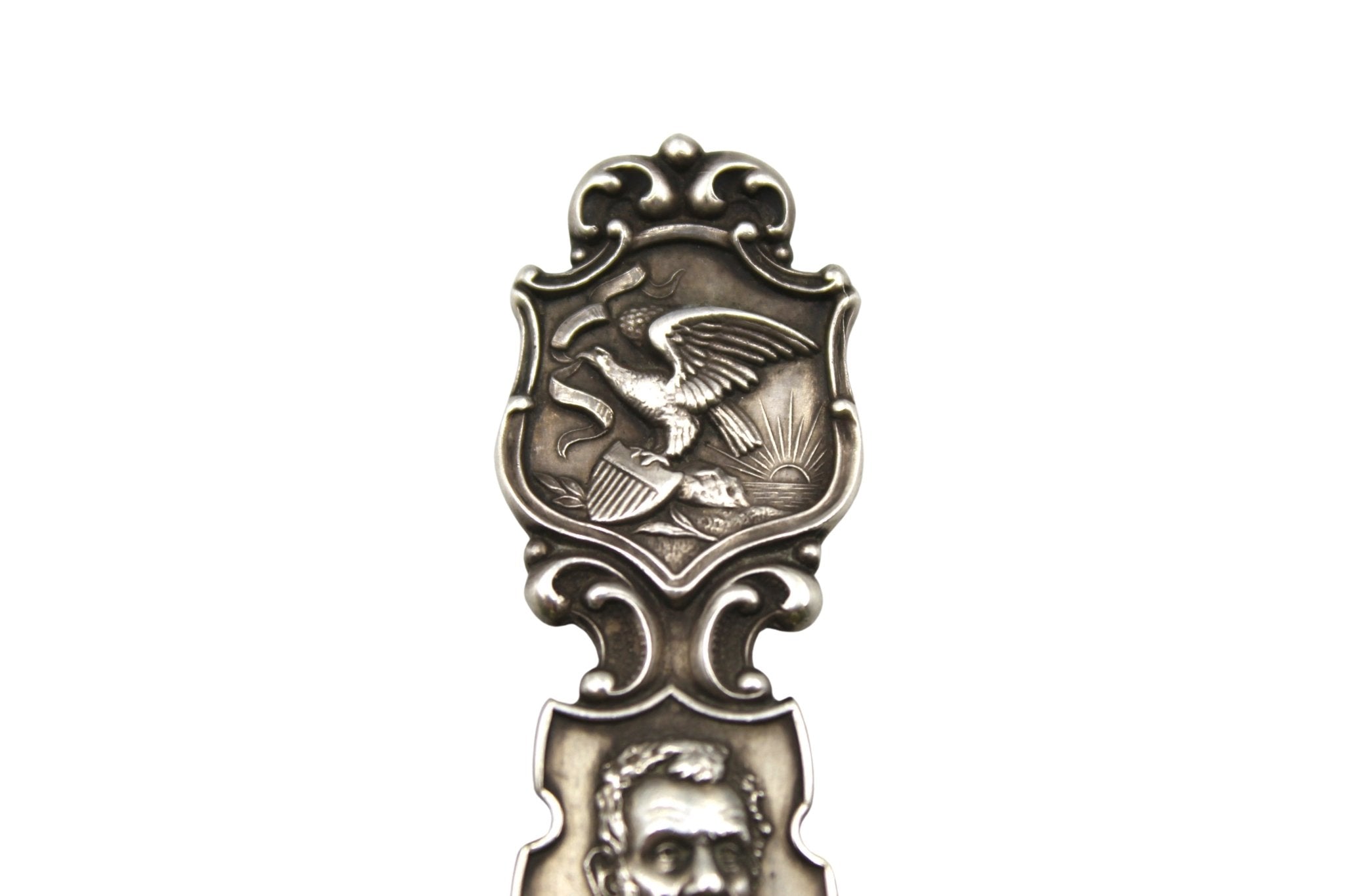 Vintage Sterling Silver Belvidere, Illinois Souvenir Spoon with Portrait of Abraham Lincoln - The Great Republic