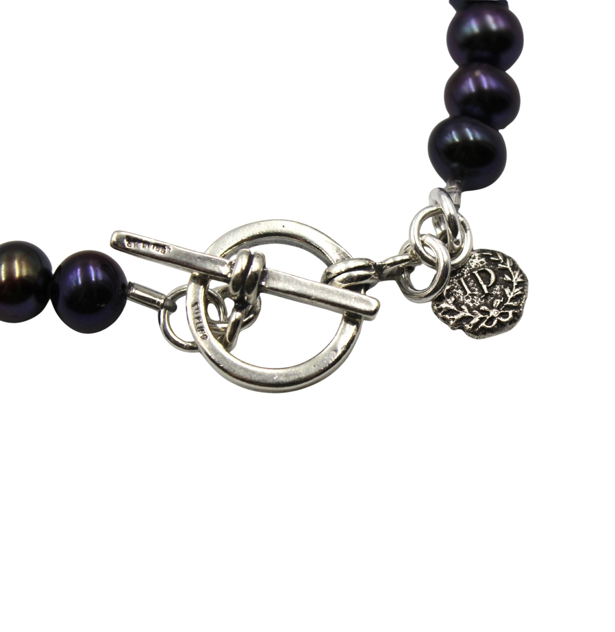 Vintage Sterling Silver British Exonia League Medal on Freshwater Pearl Necklace - The Great Republic