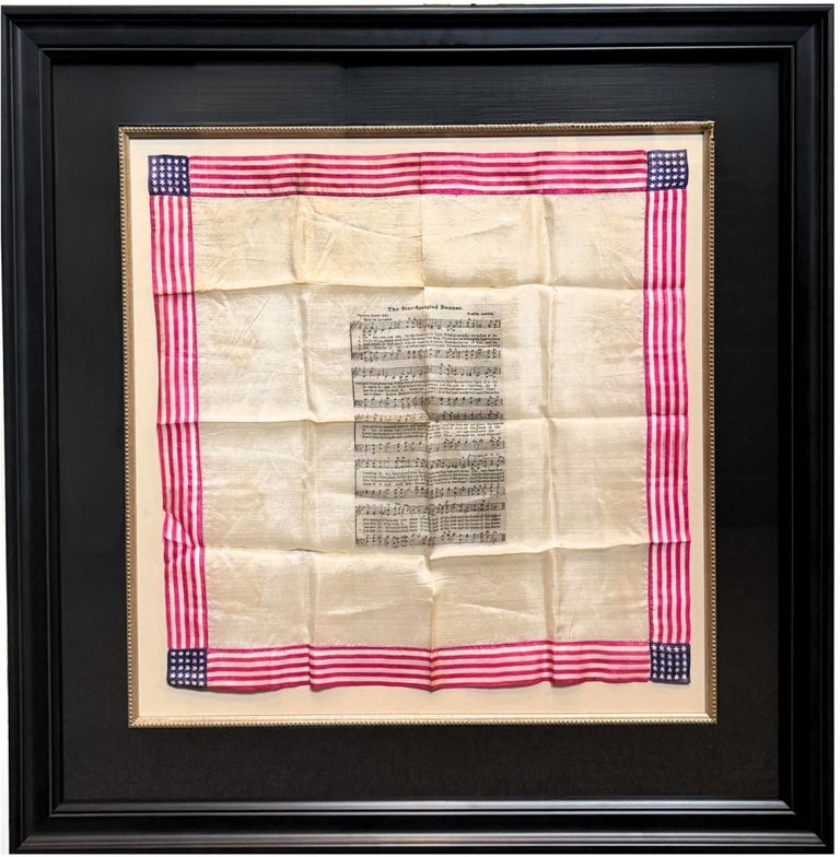 Vintage "The Star-Spangled Banner" Silk Printed Handkerchief with Music - The Great Republic