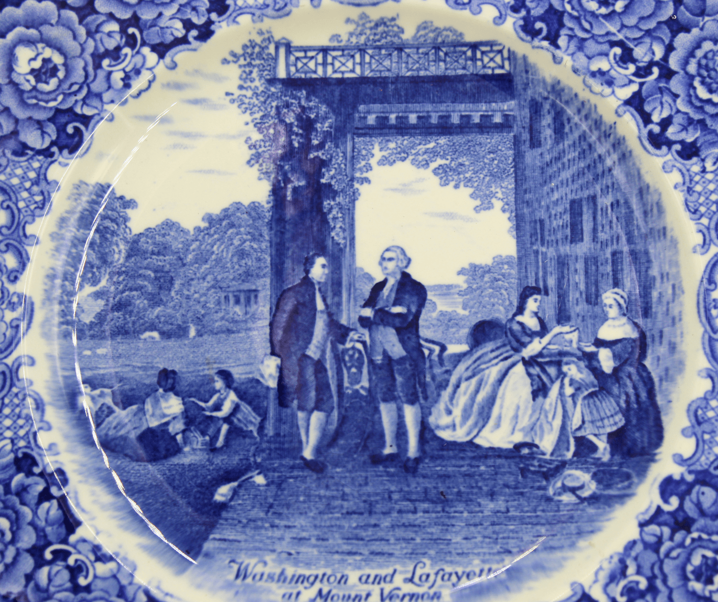 Vintage "Washington and Lafayette at Mount Vernon" Bicentennial Decorative Plate by Crown Ducal, 1932 - The Great Republic