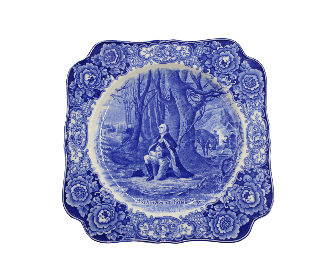 Vintage "Washington at Valley Forge" Bicentennial Decorative Plate by Crown Ducal, 1932 - The Great Republic