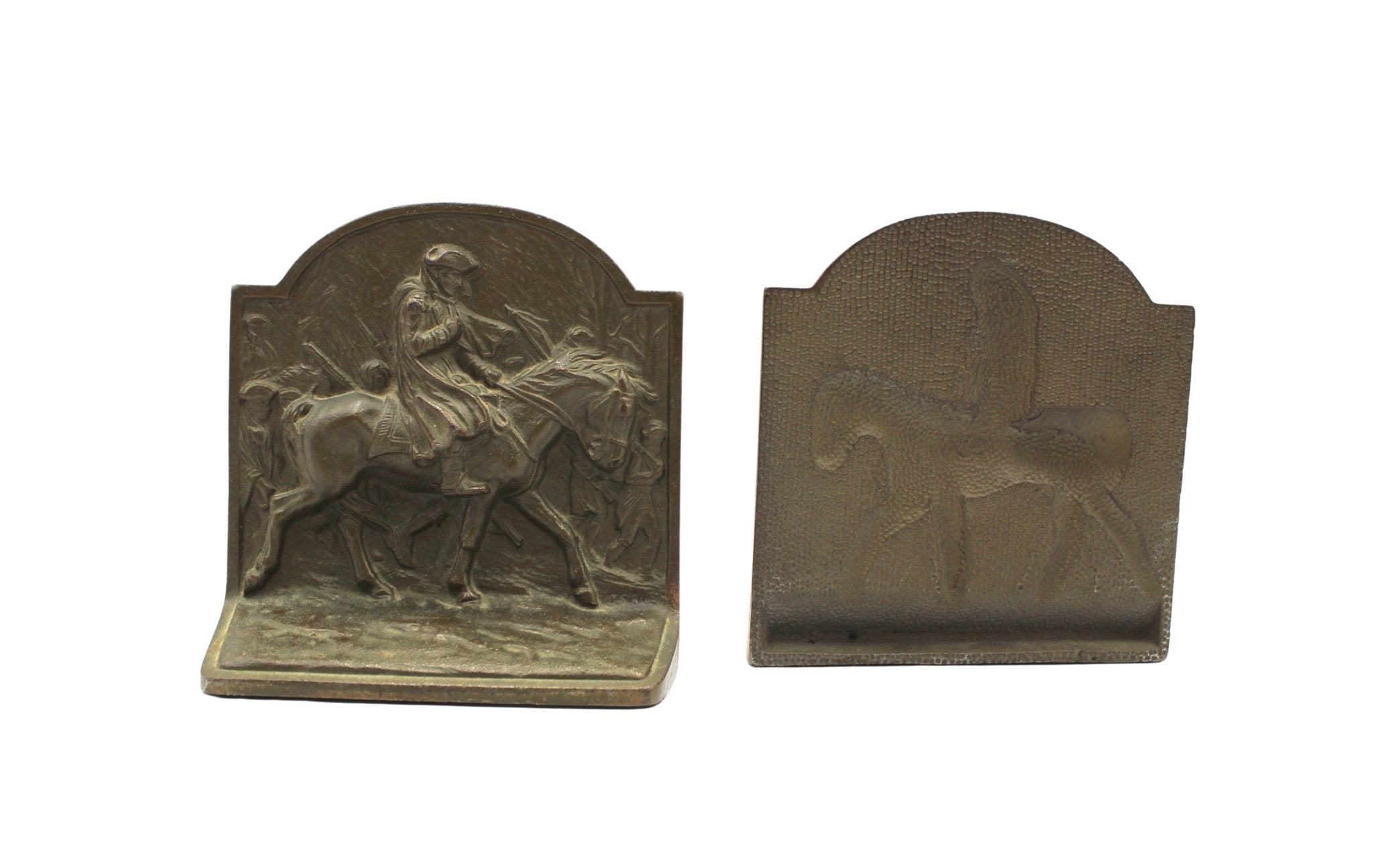 Vintage Washington at Valley Forge Bookends by Hubley, Circa 1925 - The Great Republic