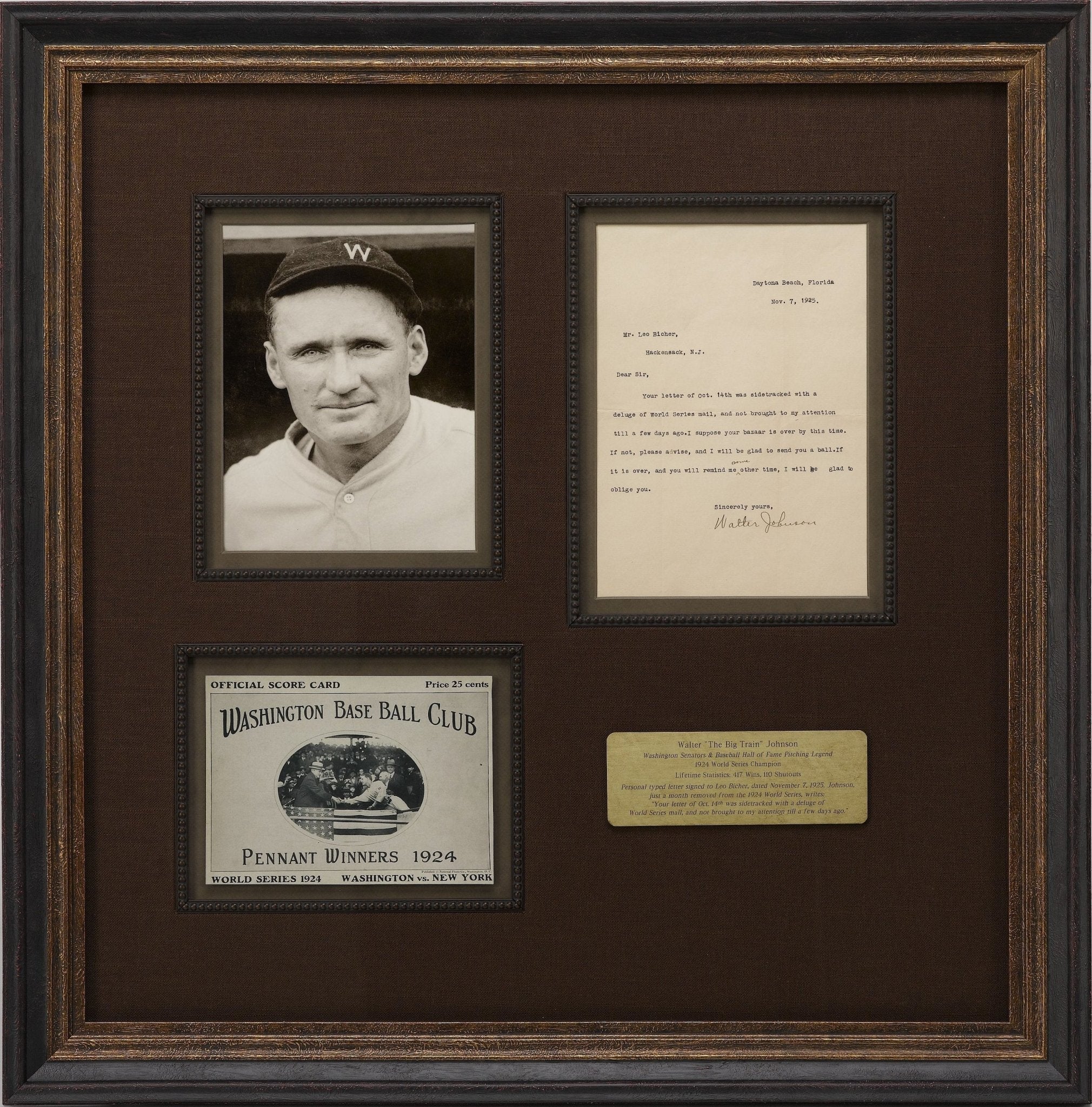 Walter Johnson Signature Collage - The Great Republic