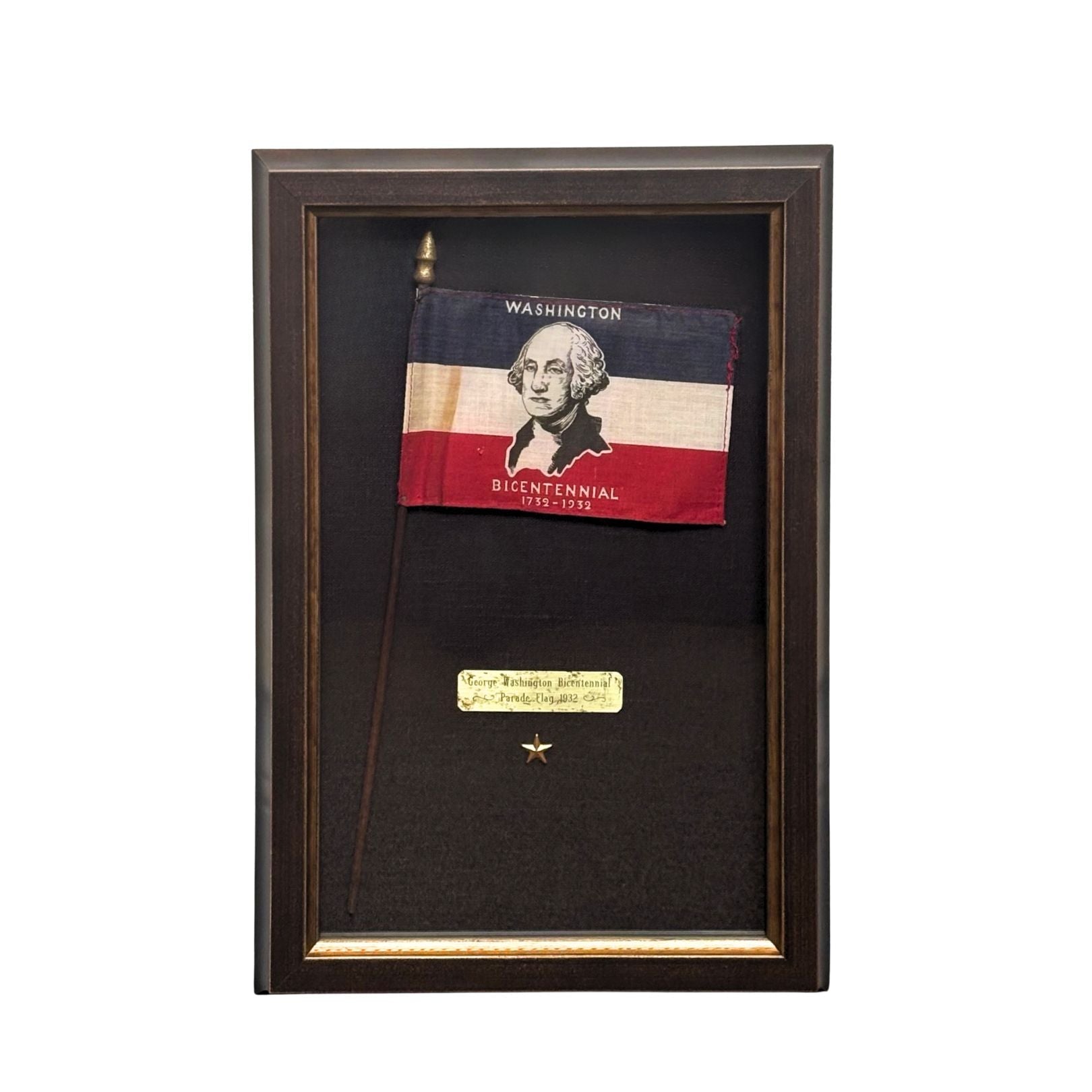 "Washington Bicentennial 1732 - 1932" Parade Flag, Printed Red, White, and Blue, circa 1930 - The Great Republic