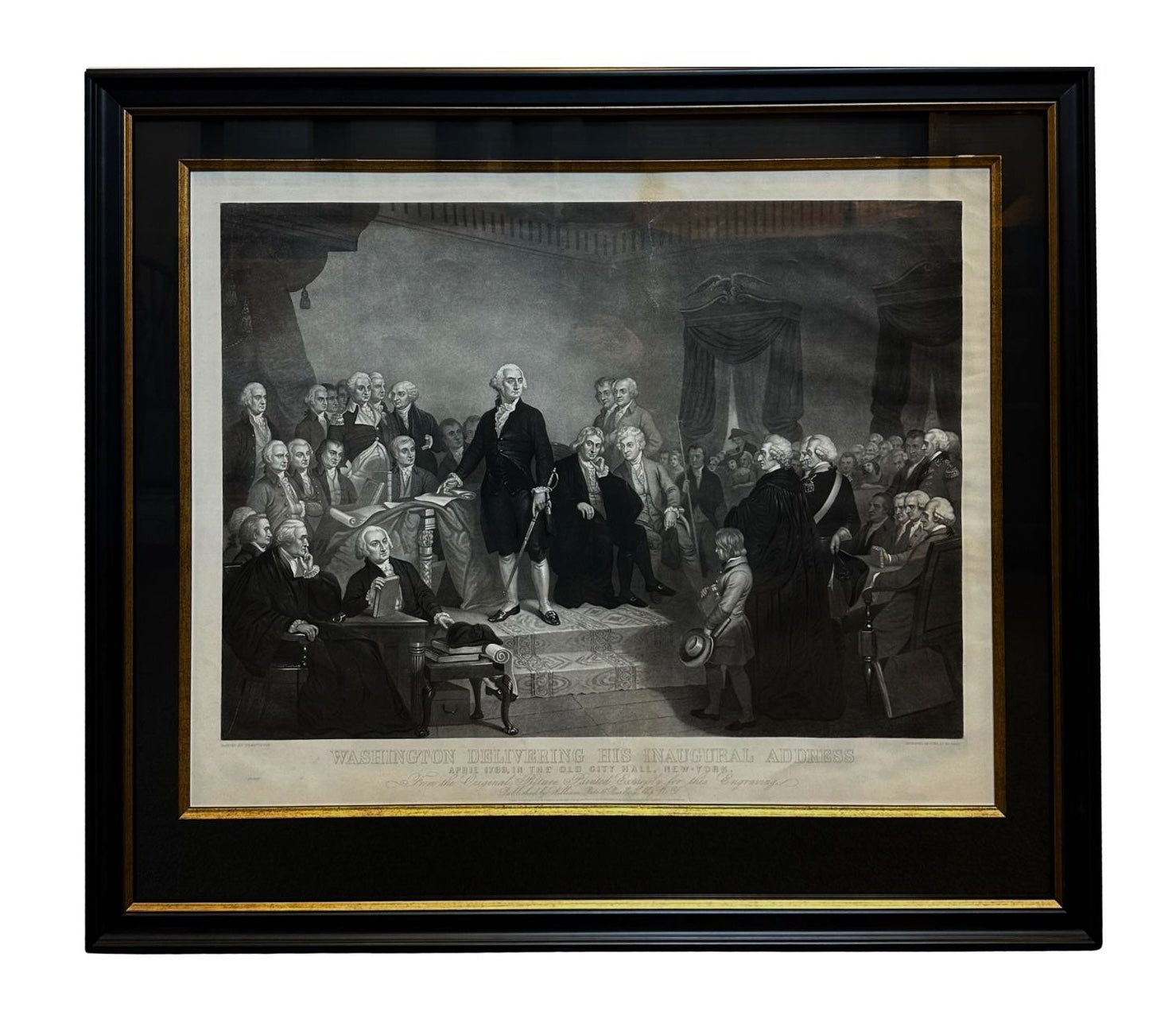 "Washington Delivering His Inaugural Address" Engraving by H. S. Sadd, after Tompkins H. Matteson, Second State, circa 1860 - The Great Republic