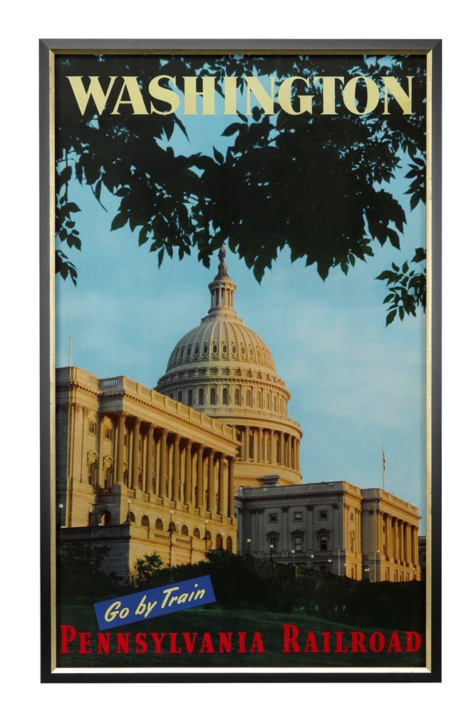 "Washington/ Go By Train/ Pennsylvania Railroad" Vintage Travel Poster - The Great Republic