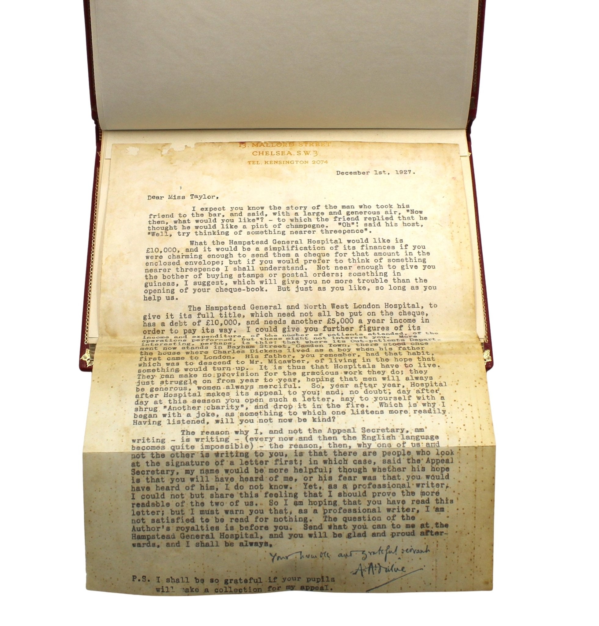 Winnie the Pooh by A. A. Milne, UK First Editions, 4 Volume Set, 1925 - 1929, with Tipped - in Signed Letter by Milne, 1927 - The Great Republic