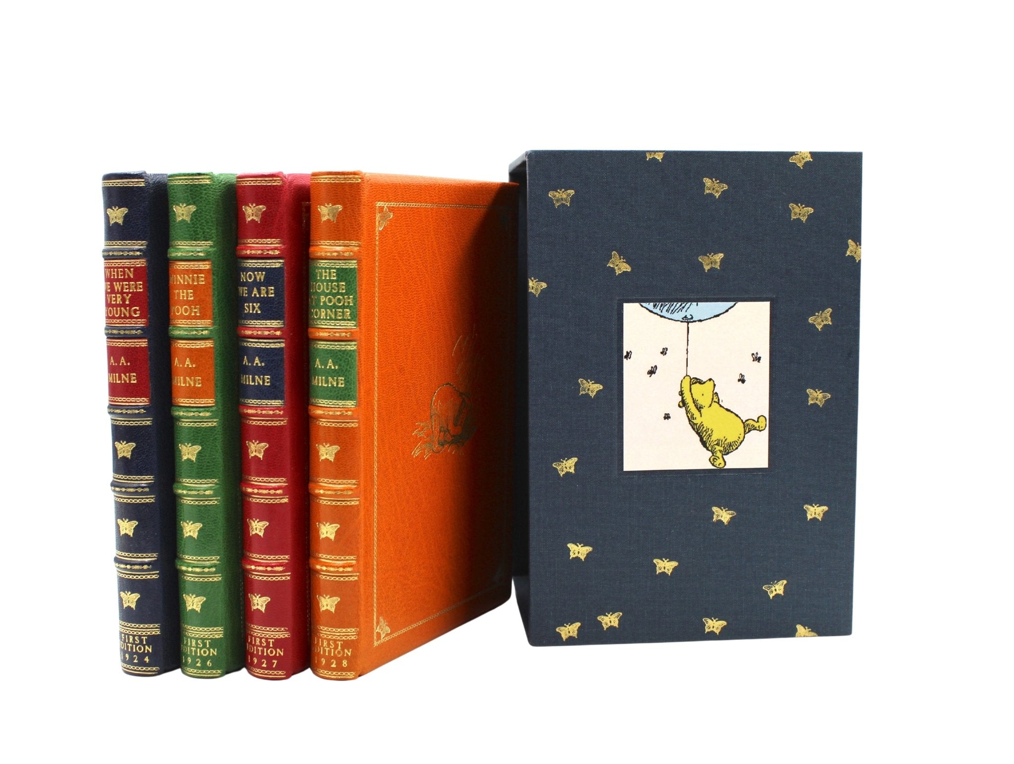 Winnie the Pooh by A. A. Milne, UK First Editions, 4 Volume Set, 1925 - 1929, with Tipped - in Signed Letter by Milne, 1927 - The Great Republic