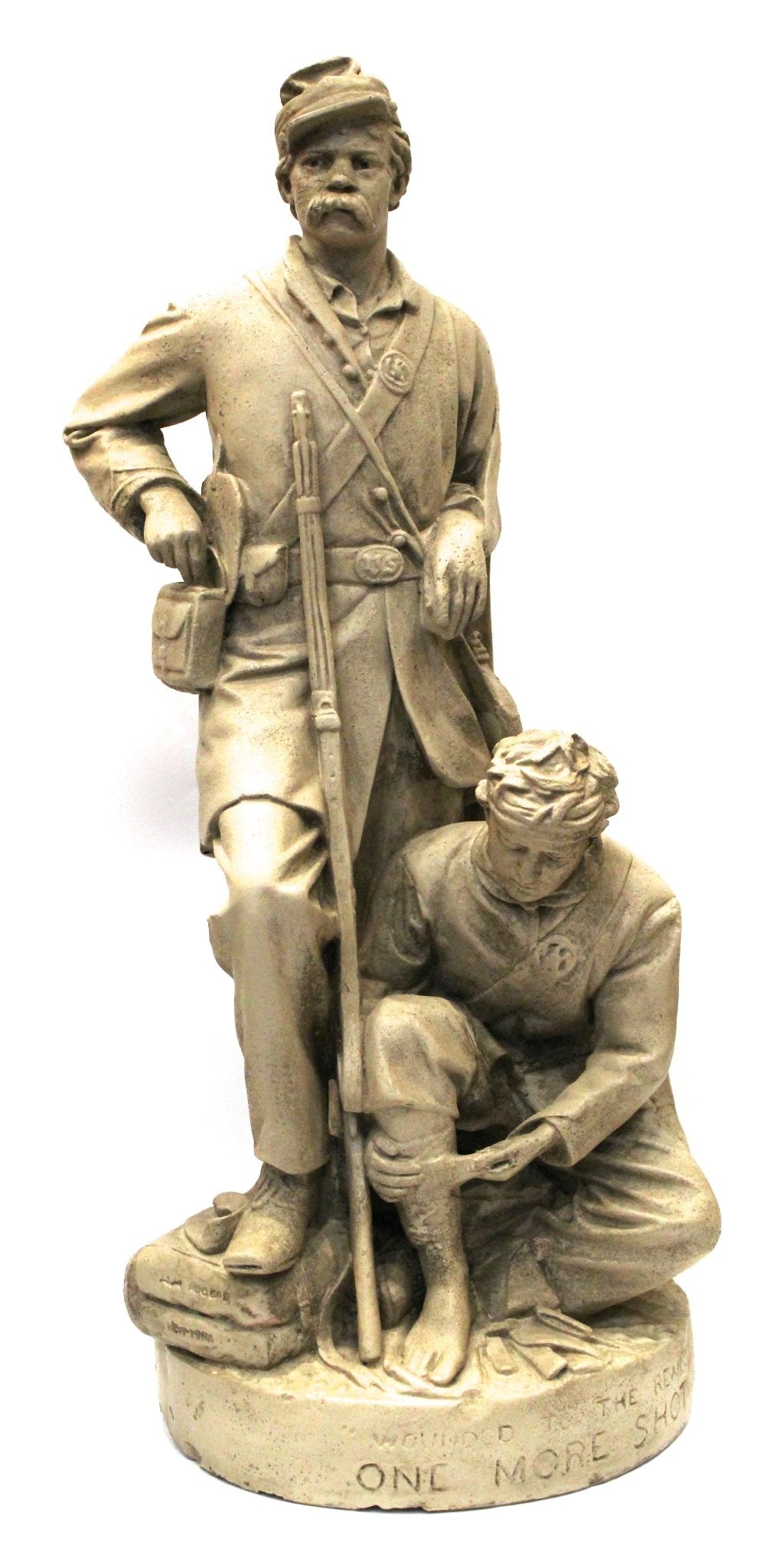 "Wounded to the Rear. One More Shot" Civil War Plaster Sculpture by John Rogers - The Great Republic