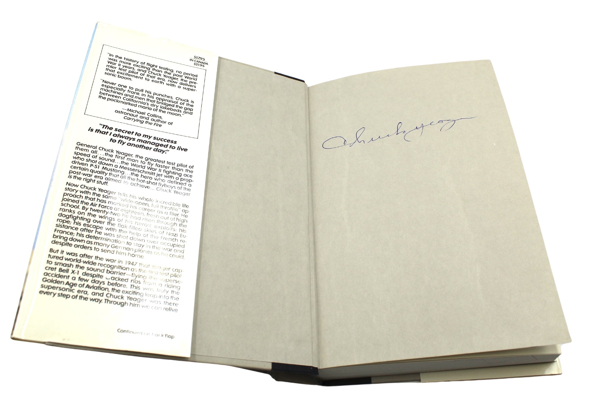 Yeager, An Autobiography by Chuck Yeager and Leo Janos, Signed by Chuck Yeager, Third Edition, 1985 - The Great Republic