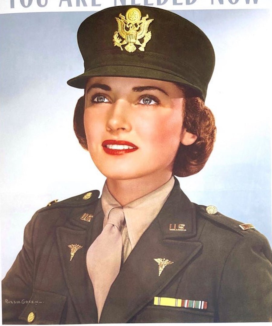 "You are Needed Now. Join the Army Nurse Corps" Vintage WWII Army Recruitment Poster by Ruzzie Green, 1943 - The Great Republic