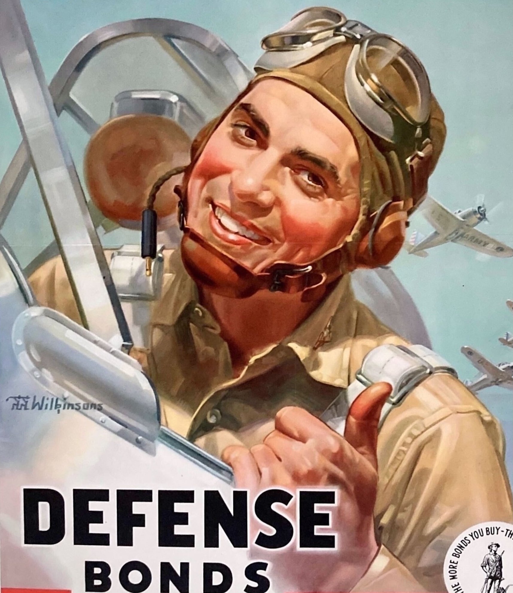 "You Buy 'Em, We'll Fly 'Em!" Vintage WWII Defense Bonds Poster by Wilkinsons, 1942 - The Great Republic