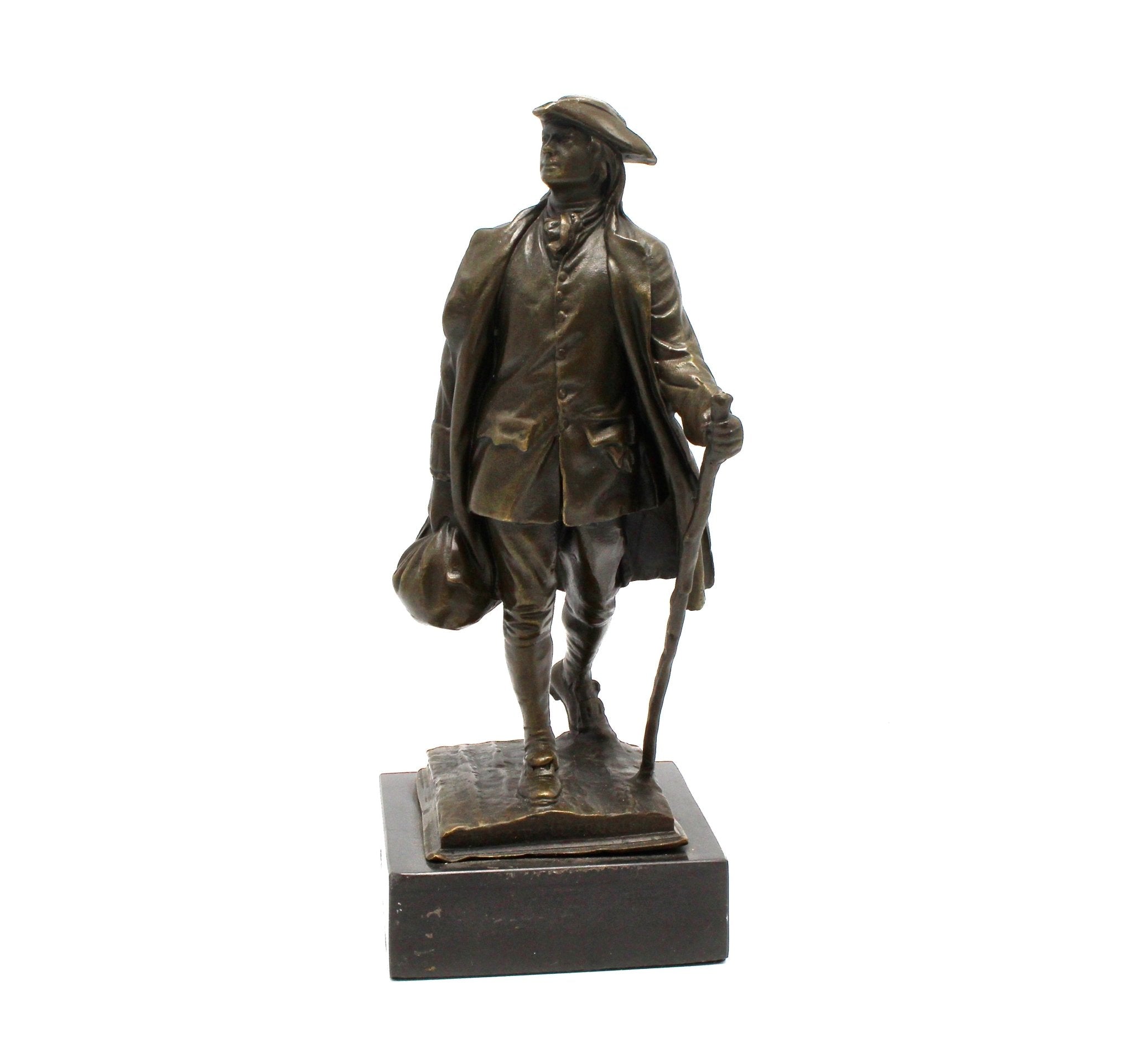 "Youthful Franklin" Bronze Statue of Young Benjamin Franklin on Marble Base - The Great Republic