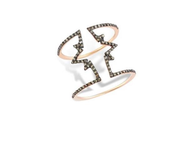 Star Ring with Champagne Diamonds