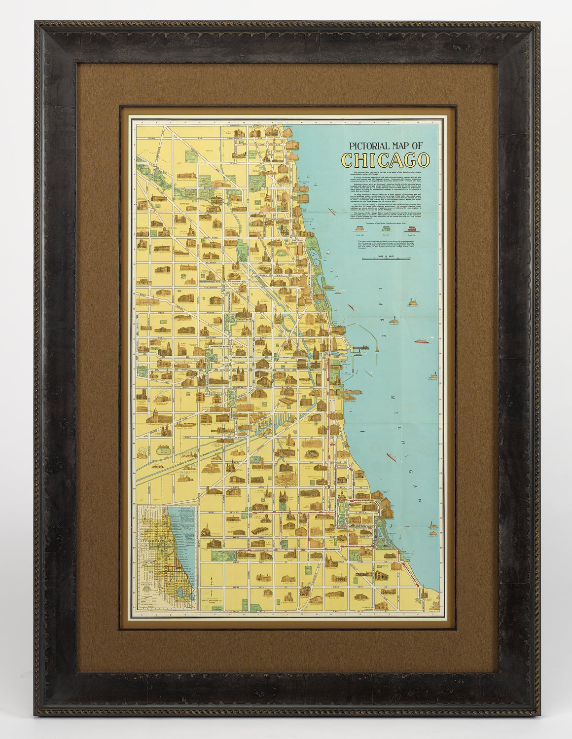 1926 "Pictorial Map of Chicago" by The Clason Map Co.