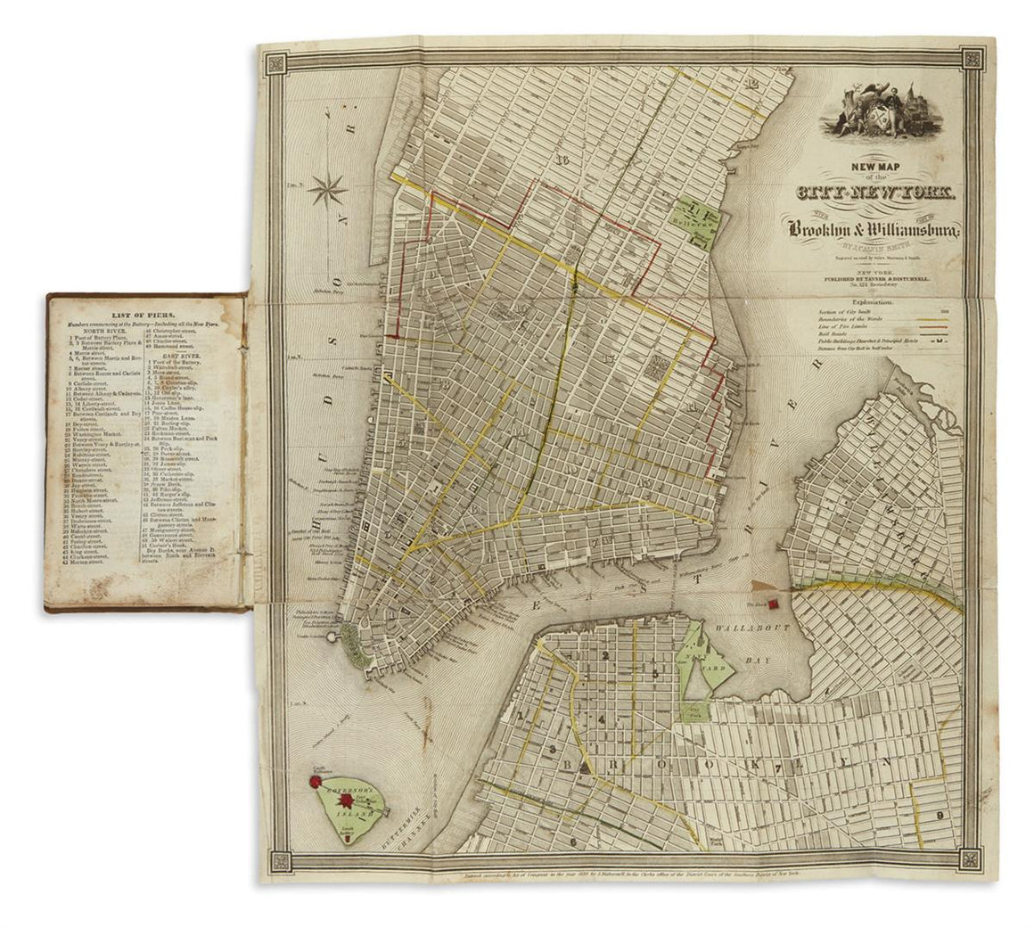1840 "New Map of the City of New York With Part of Brooklyn & Williamsburg" by J. Calvin Smith