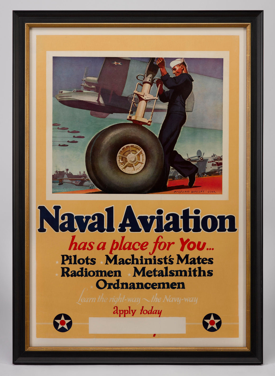 "Naval Aviation has a place for You" Vintage WWII Recruitment Poster by McClelland Barclay, 1942