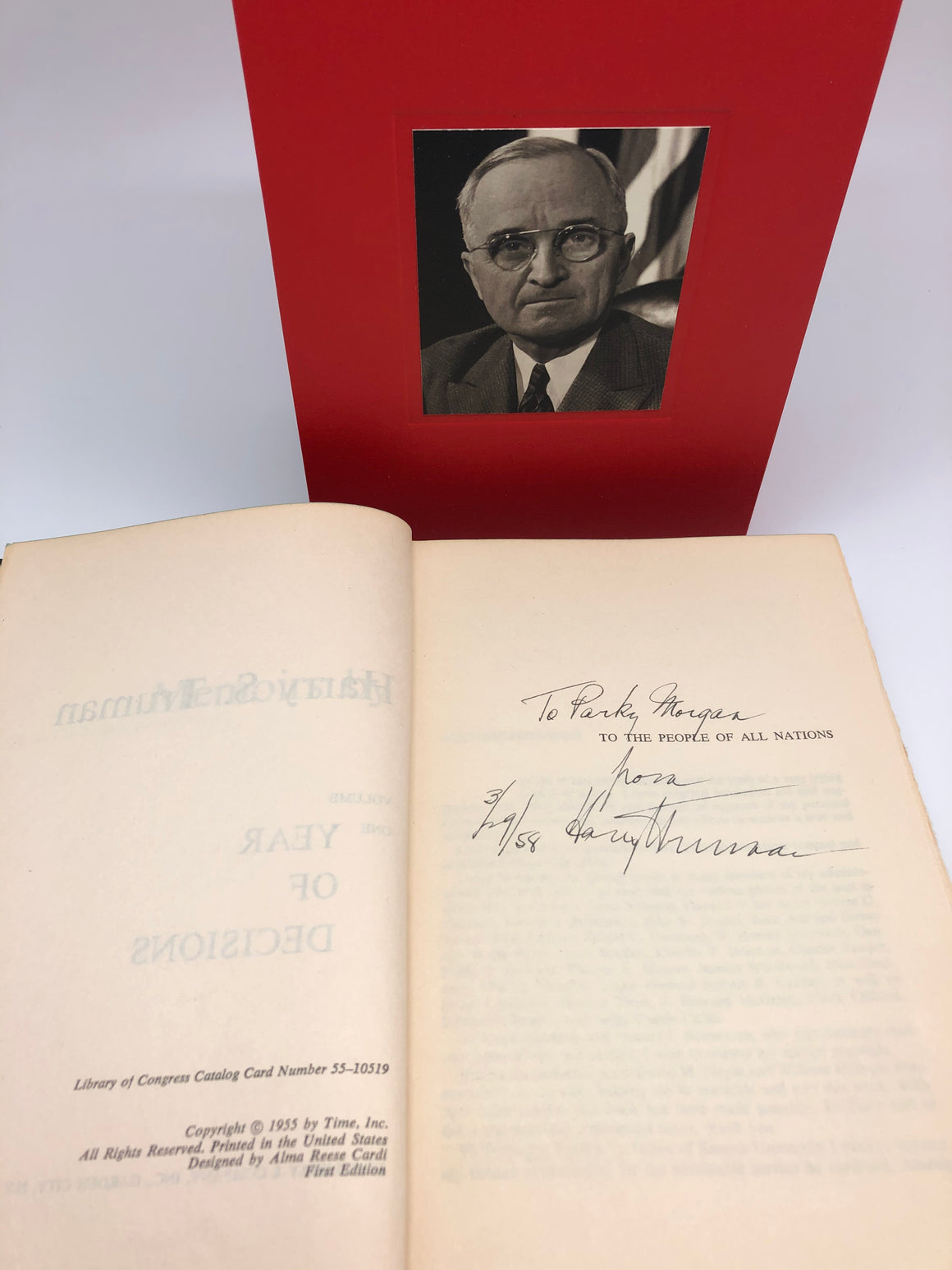 Memoirs: Year of Decisions and Years of Trial and Hope, Signed and Inscribed by Harry S. Truman, 1955-56