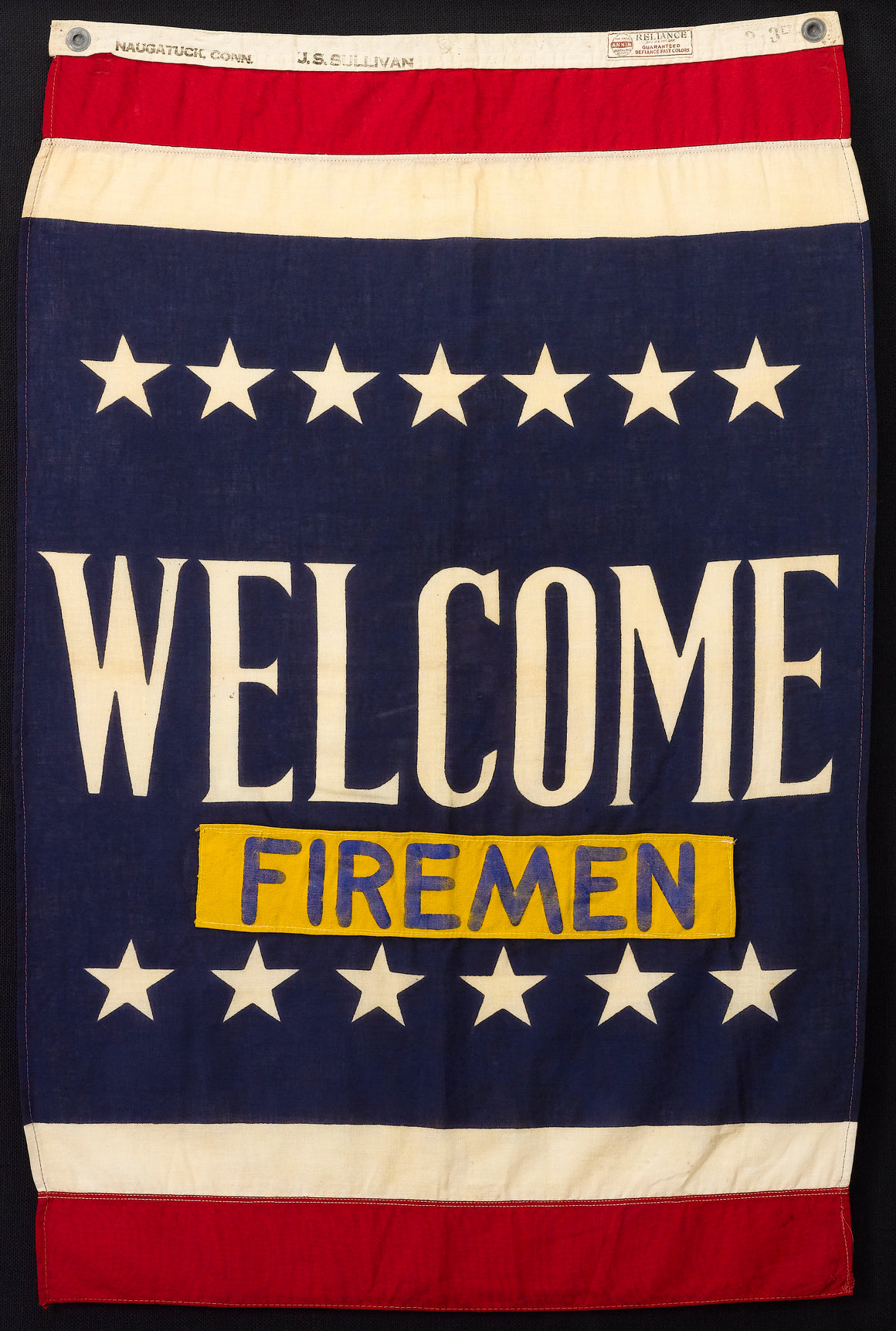 United States Navy WWII "Welcome Firemen" 13-Star Patriotic Banner - The Great Republic