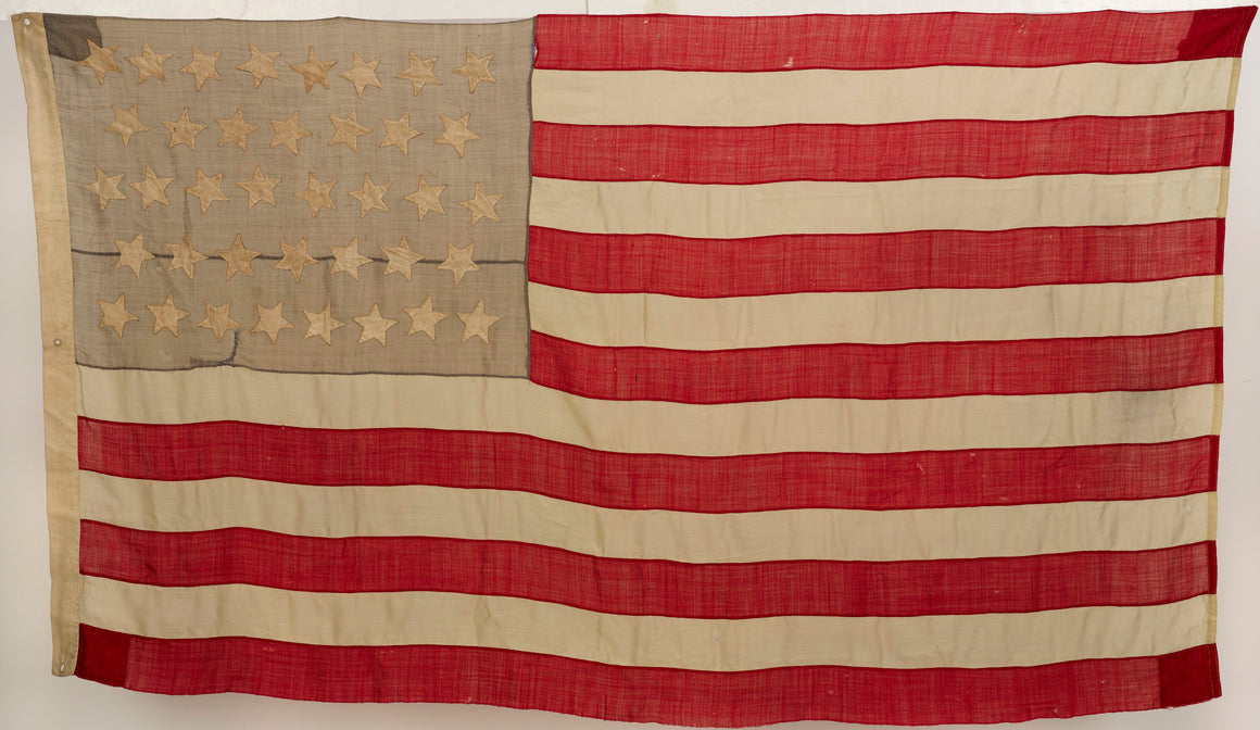 38-Star Hand-Sewn American Flag, Circa 1876-1890