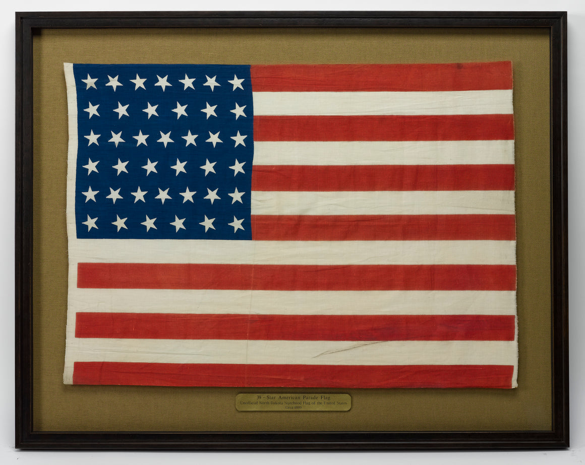39-Star American Flag Printed on Cotton with Whimsical Star Pattern