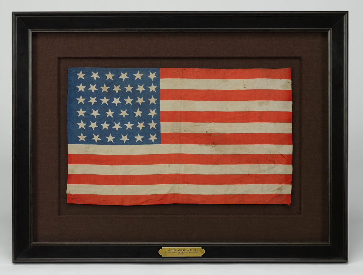 39-Star Patriotic Silk Flag, Circa 1889