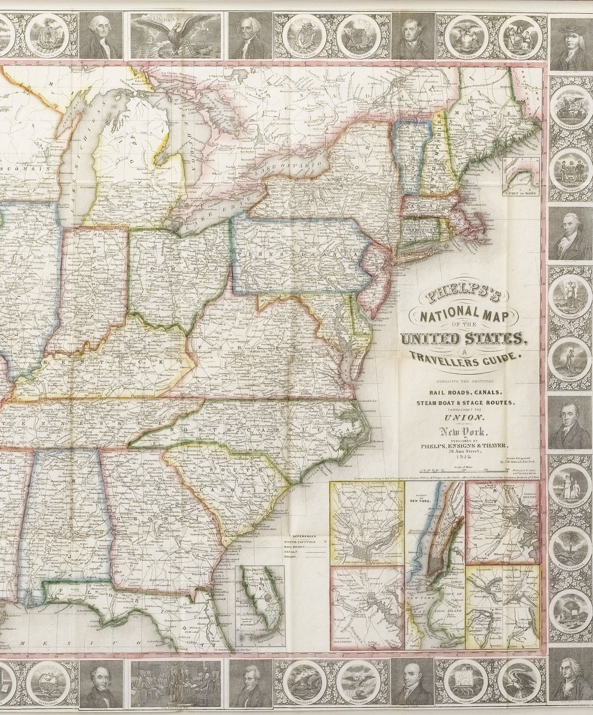 1847 Phelps's National Map of the United States