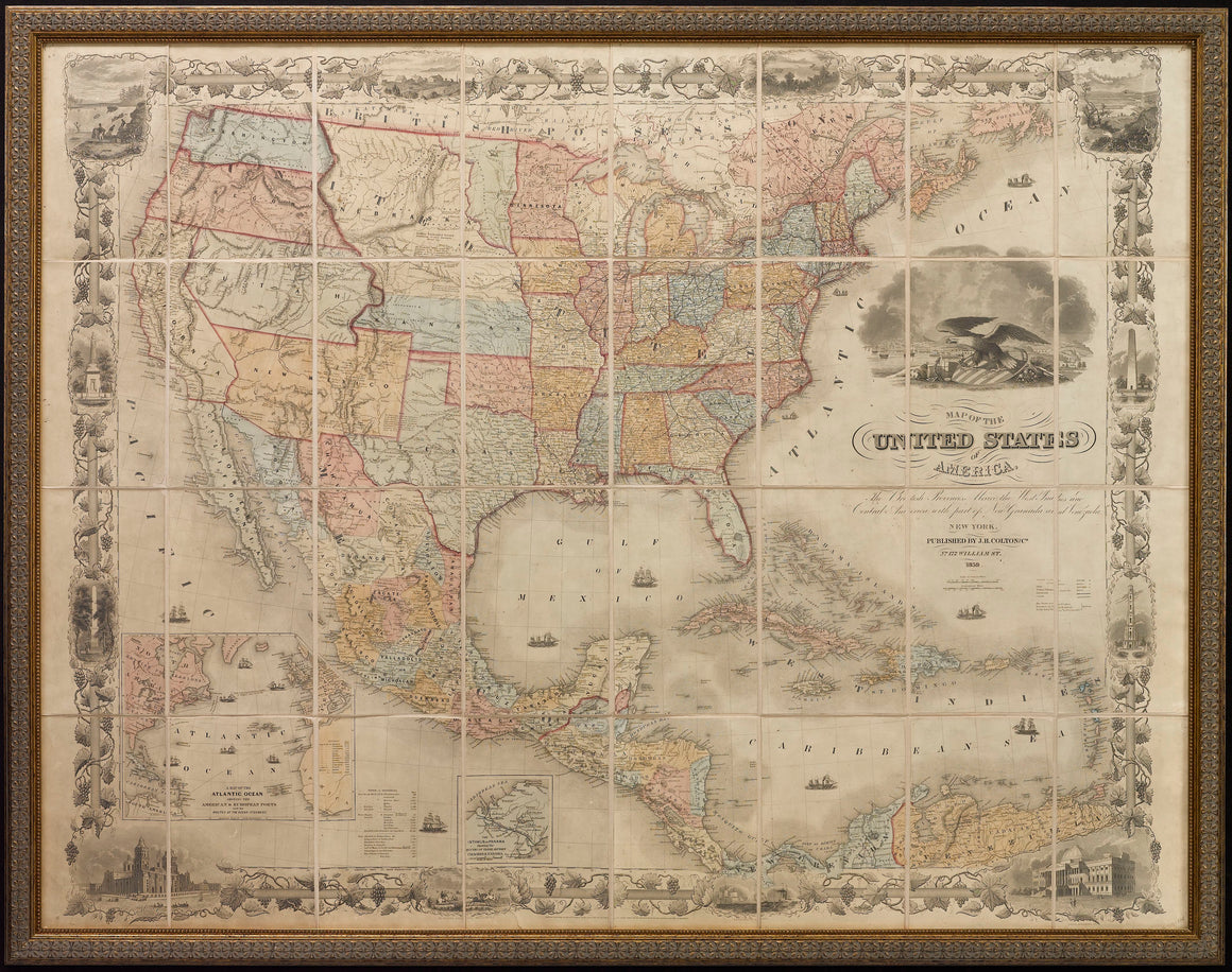 1859 "Map of the United States of America, the British Provinces, Mexico ..." by J. H. Colton