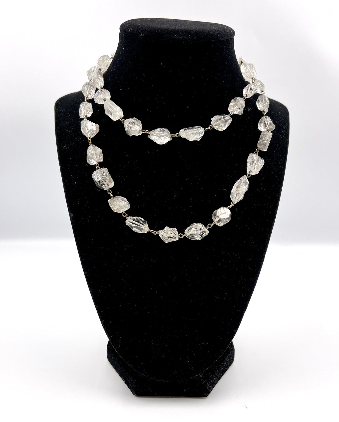 Herkimer Diamond Raw Stone Link Necklace