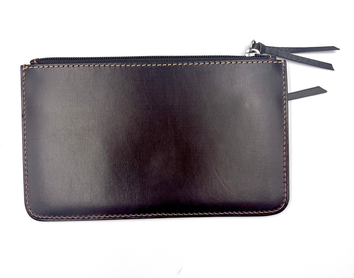 Leather Clutch in Smooth Brown