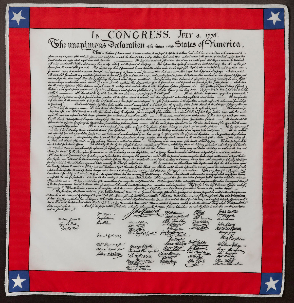 Declaration of Independence Printed Scarf