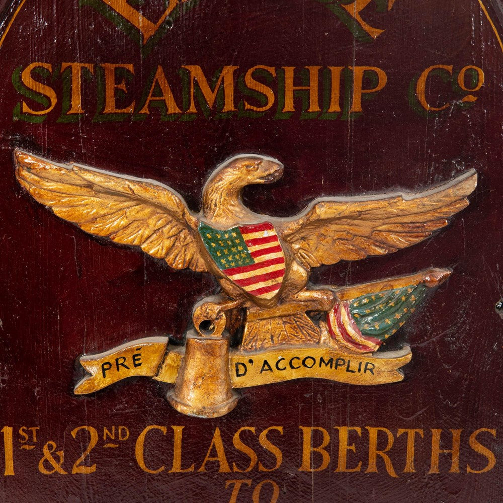 Vintage Eagle Steamship Painted Sign, 20th Century