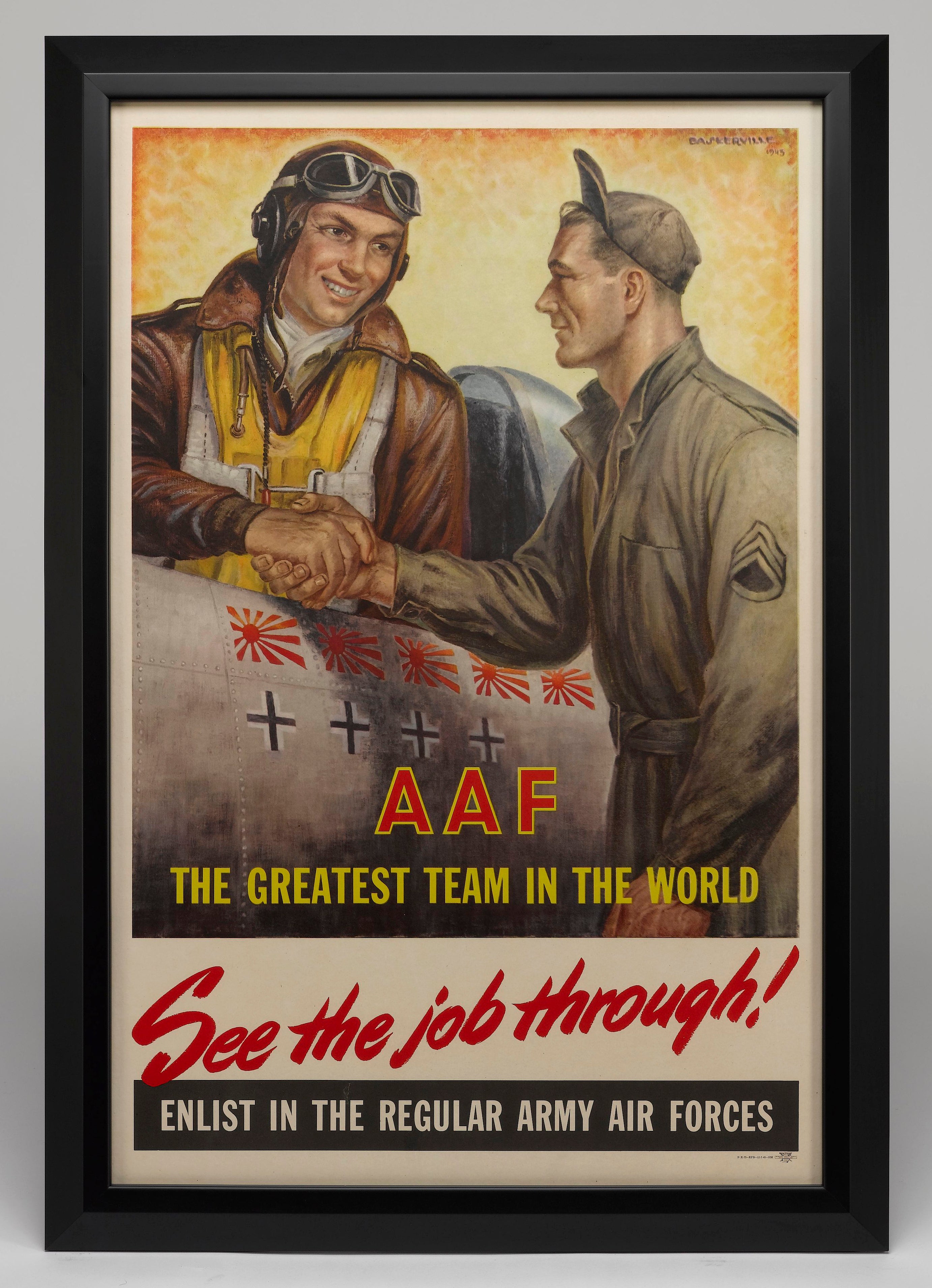 "See the Job Through" WWII Army Air Forces Recruiting Poster by Charles Baskerville, 1945 - The Great Republic