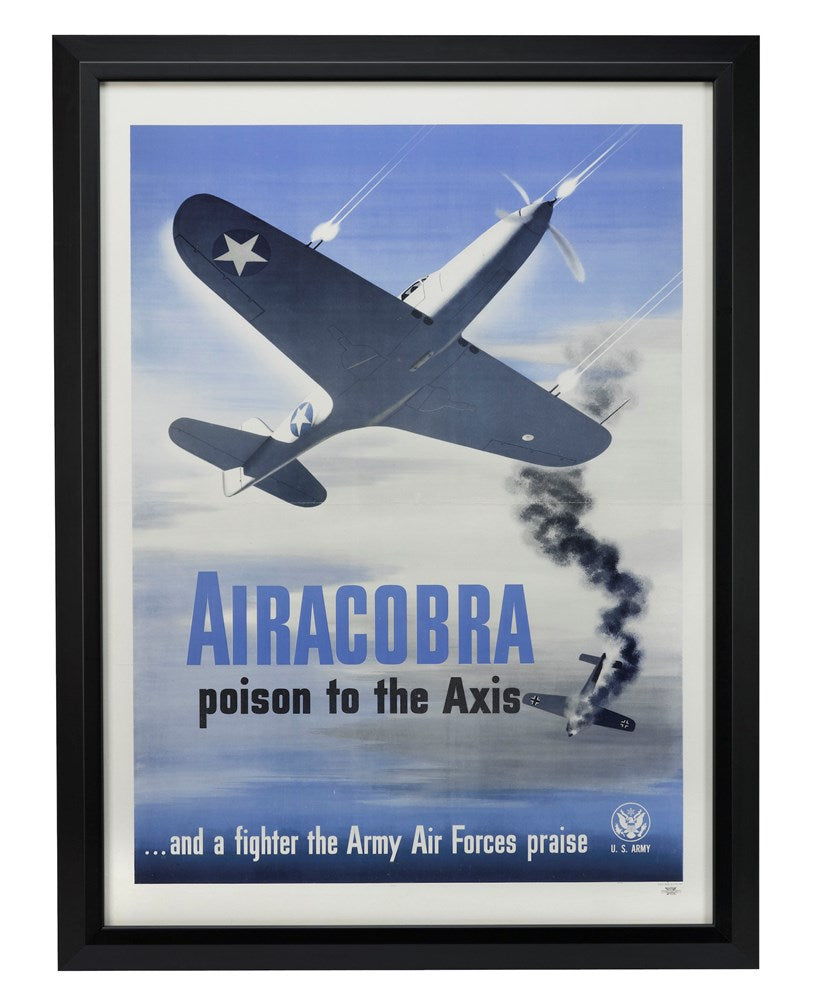 "Airacobra poison to the Axis ... and a fighter the Army Air Forces praise" Vintage WWII U.S. Army Poster