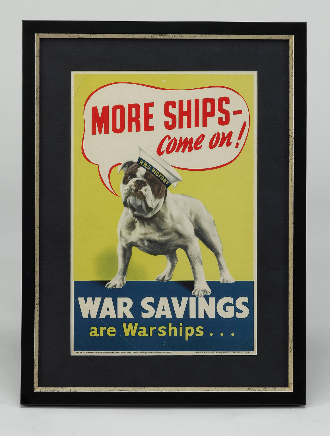 "More Ships- Come on! War Savings are Warships..." Vintage WWII British Poster