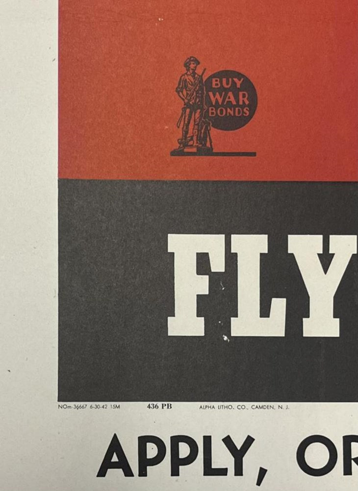 "Fly with the Marines" Vintage WWII Poster, 1942