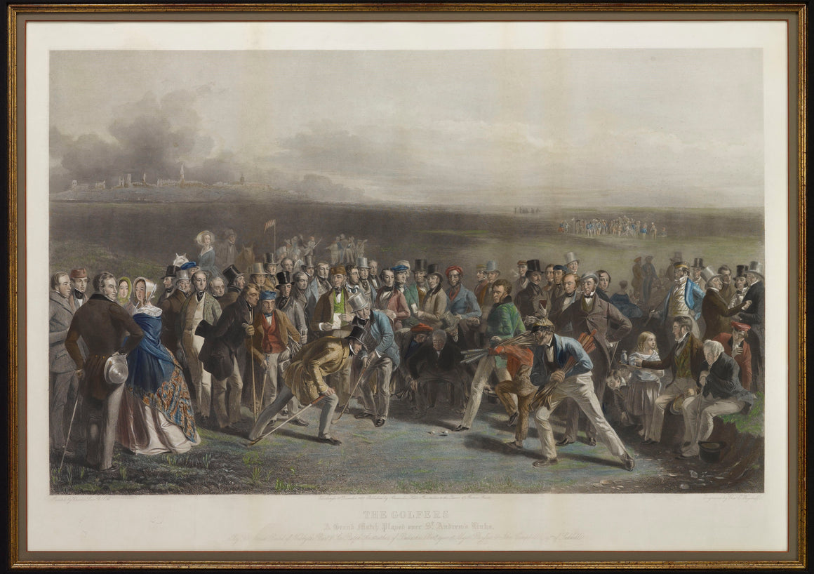 "The Golfers: A Grand Match Played over St. Andrew's Links" after Charles Lees, First Edition, Circa 1850