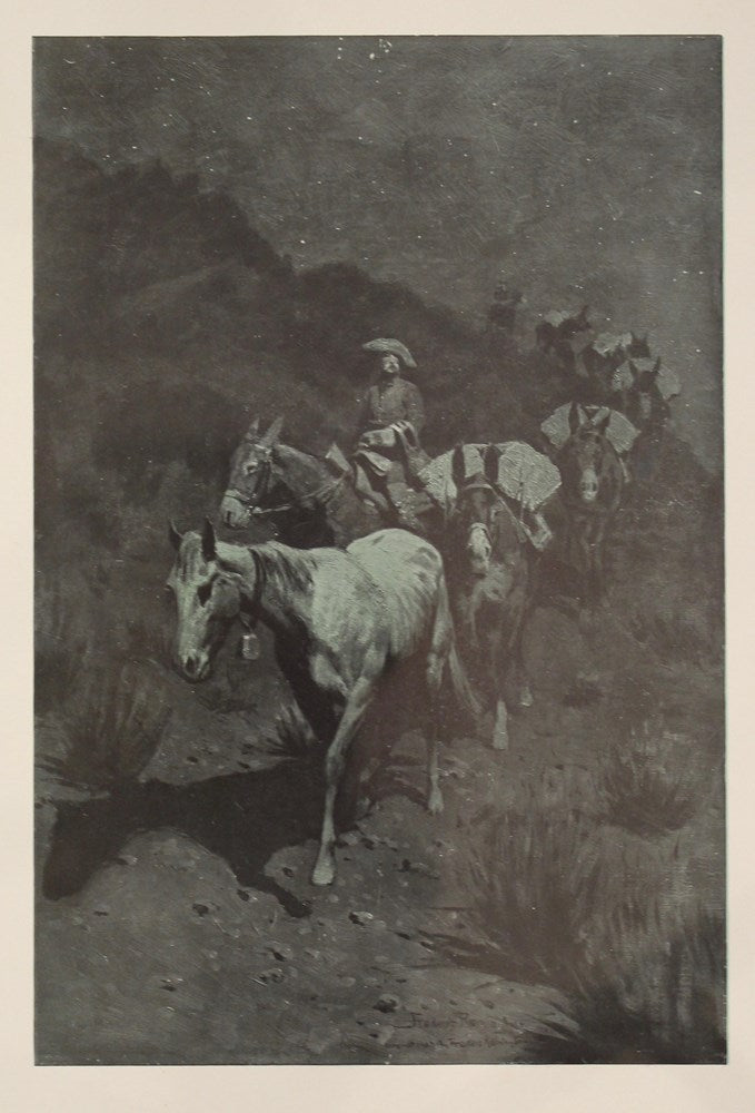 "The Bell Mare" Frederic Remington Chromolithograph, Circa 1910
